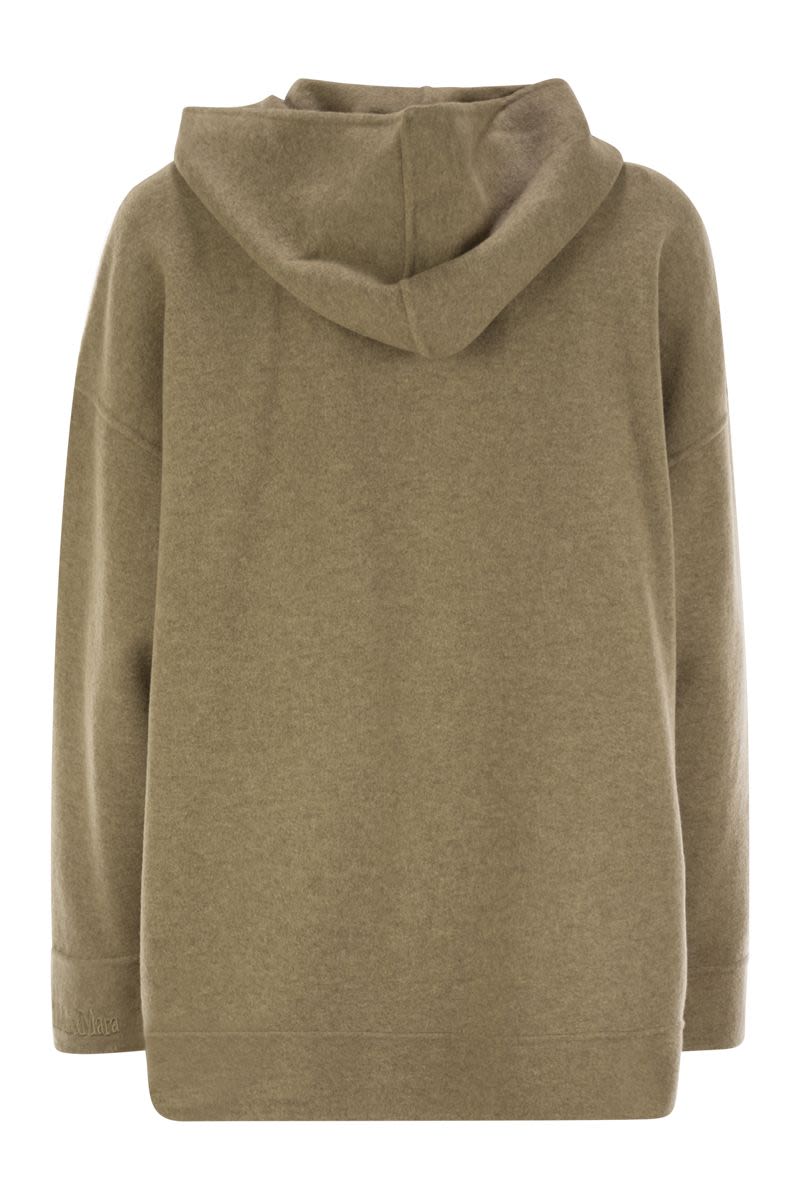 MAX MARA Oversized Wool and Cashmere Sweater with Pouch Pocket