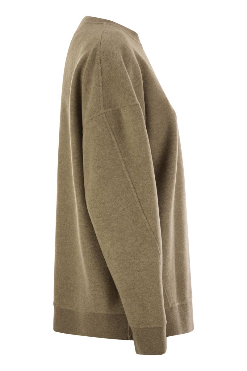 MAX MARA Slightly Oversized Crewneck Wool and Cashmere Sweatshirt