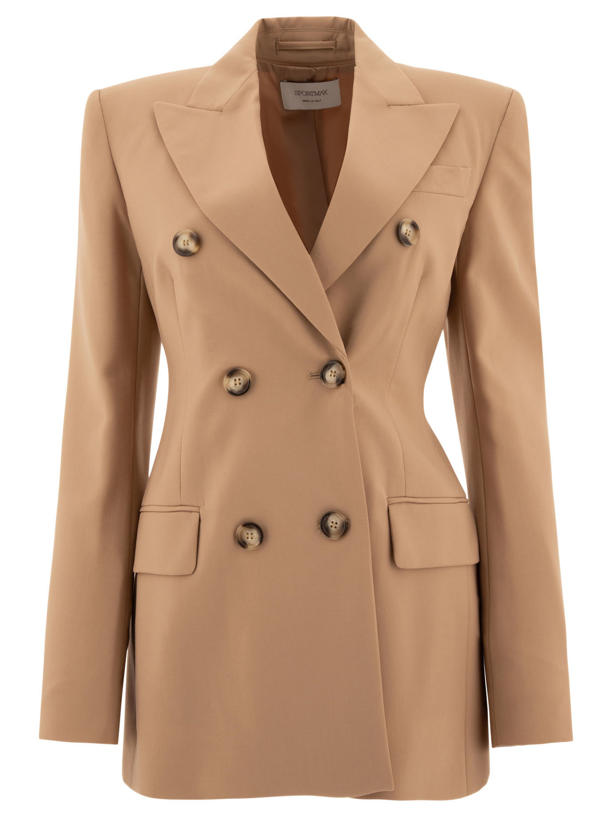 MAX MARA SPORTMAX Classic Beige Double-Breasted Wool Blazer