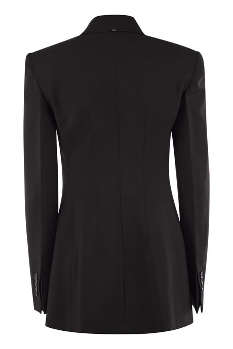 MAX MARA SPORTMAX Elegant Stretch Wool Double-Breasted Blazer