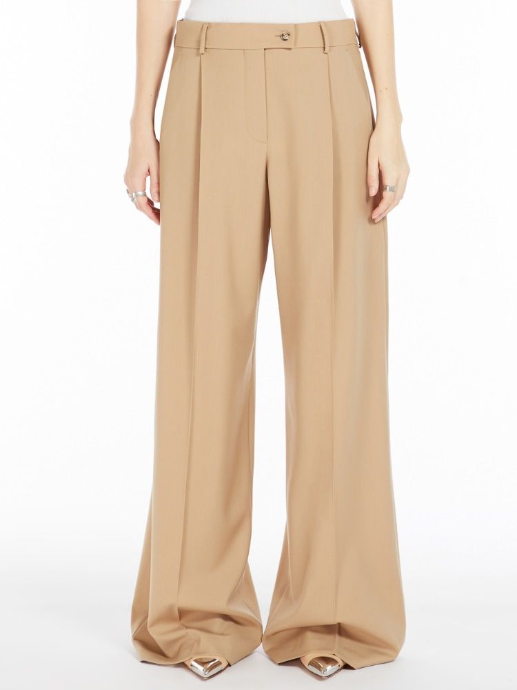 MAX MARA SPORTMAX Cozy Chic: Tan Long Trousers for Women