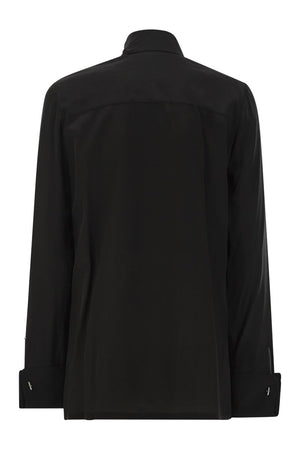 MAX MARA SPORTMAX Elegant Silk Crepe Blouse with Neck Sash