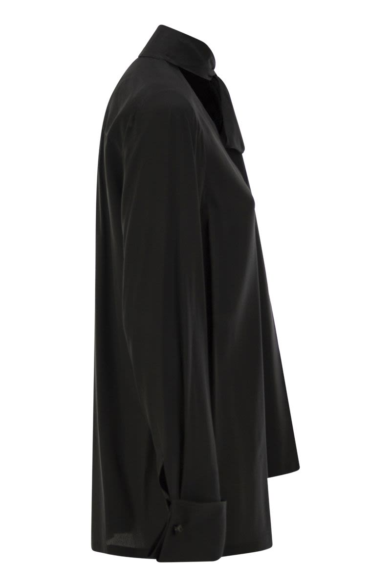 MAX MARA SPORTMAX Elegant Silk Crepe Blouse with Neck Sash