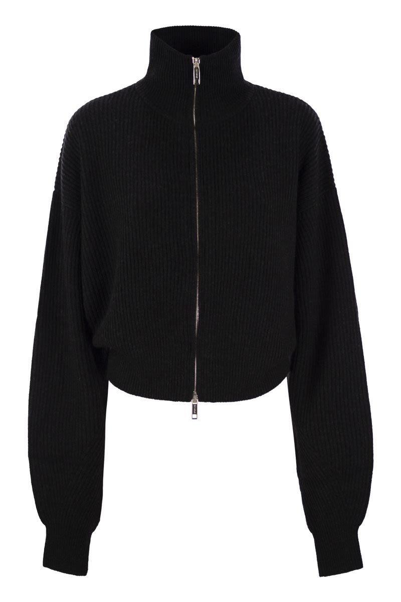 MAX MARA SPORTMAX Cashmere Blend Cardigan with Raised Collar - FW24