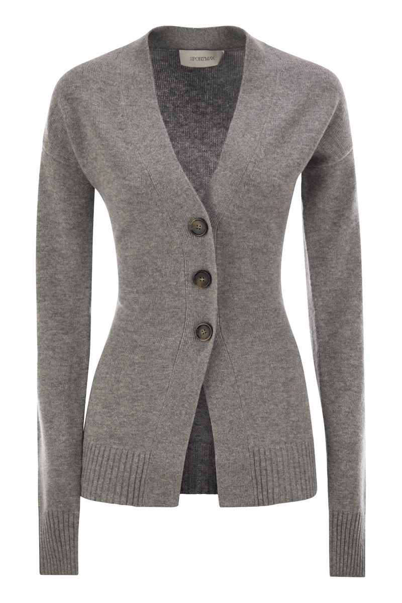 MAX MARA SPORTMAX Wool-Cashmere Blend Cardigan with V-Neckline