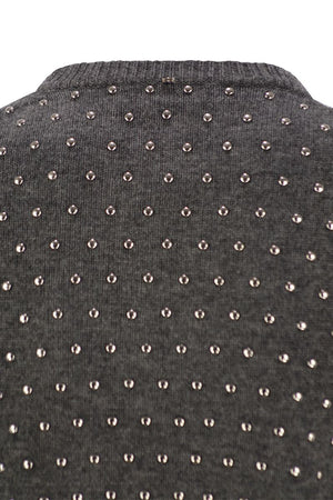 MAX MARA SPORTMAX Slim Fit Studded Cashmere Blend Crew-Neck Sweater