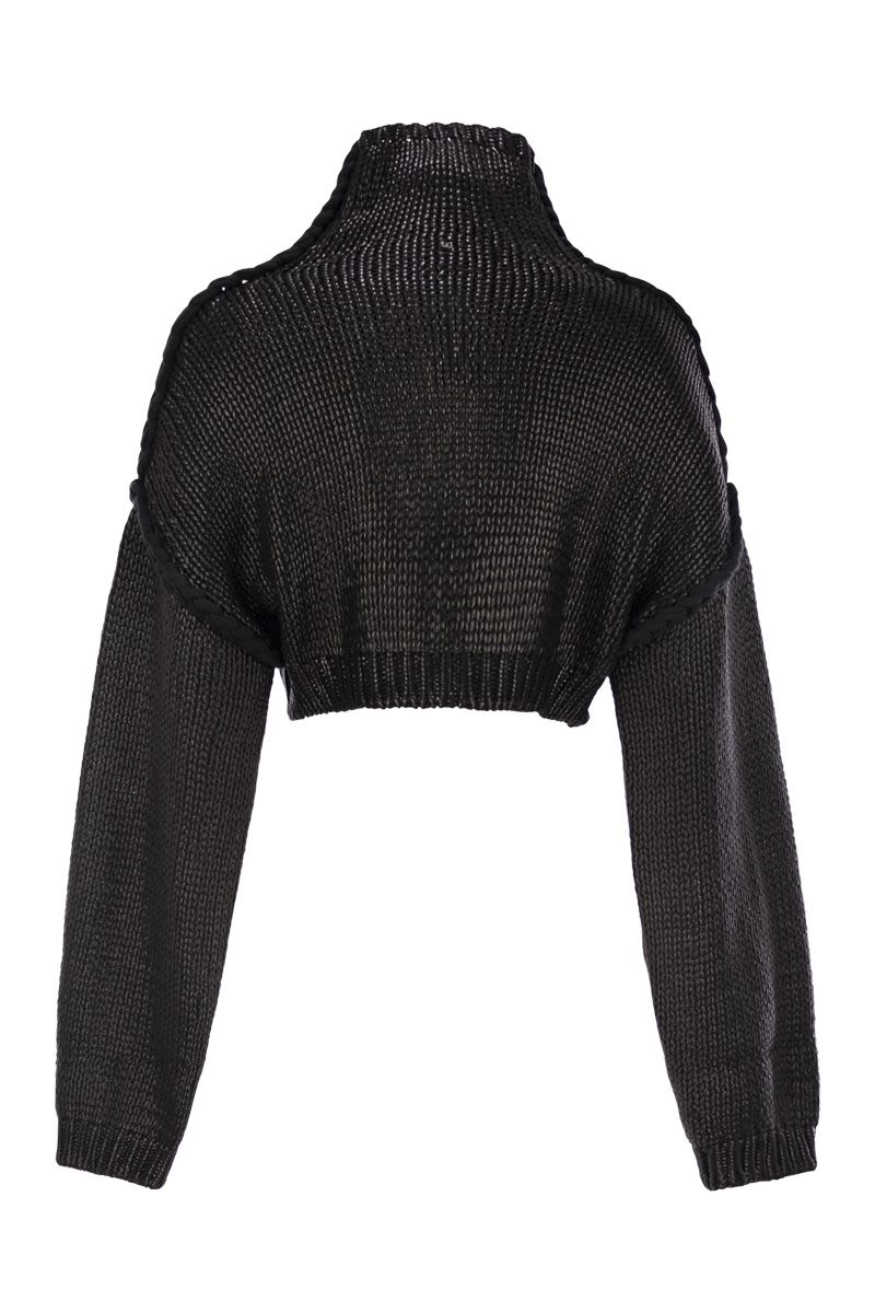 MAX MARA SPORTMAX Chic Crop Sweater with Porthole Sleeves