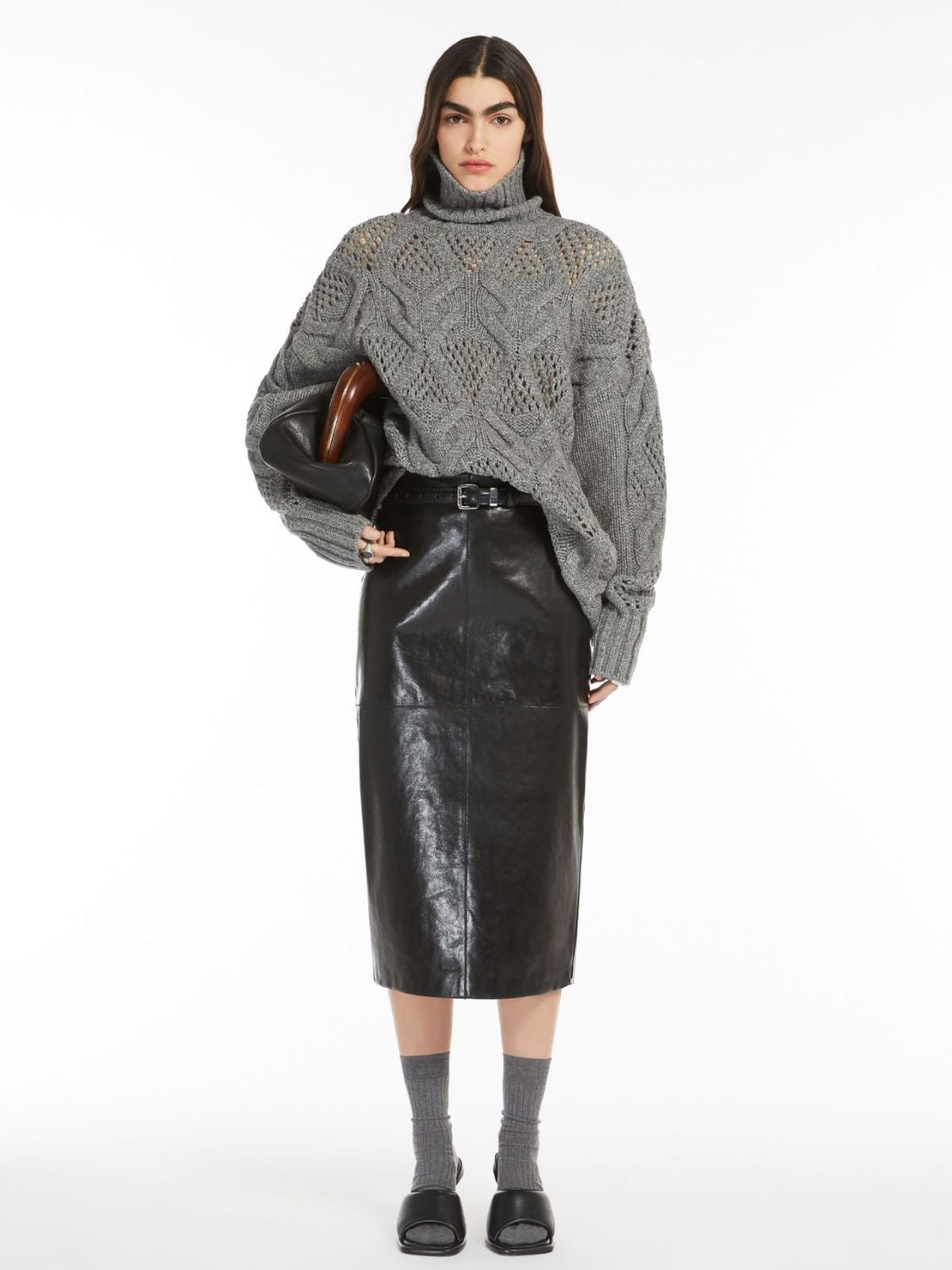 MAX MARA SPORTMAX Chic Leather Skirt - Mini Length for Women