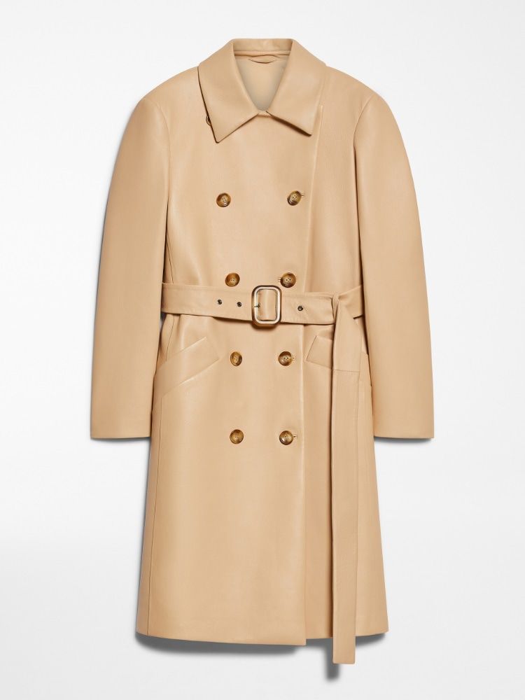 MAX MARA SPORTMAX Tan Lamb Leather Trench for Women