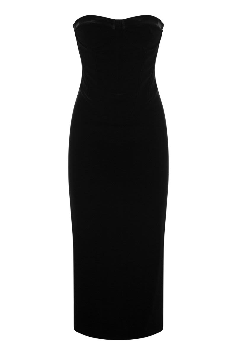 MAX MARA SPORTMAX Elegant Velvet Bustier Dress - Fitted Design