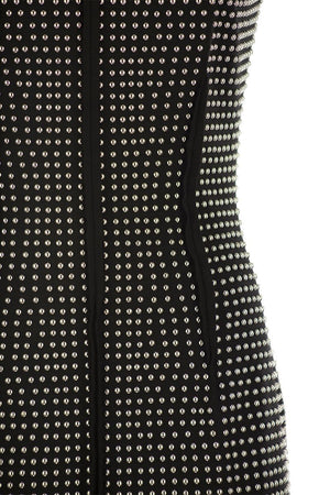 MAX MARA SPORTMAX Close-Fitting Mini Dress with Silver Micro Studs