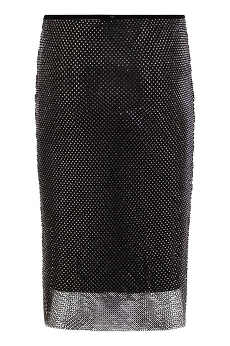 MAX MARA SPORTMAX Elegant Tulle Mini Skirt with Rhinestone Embellishments