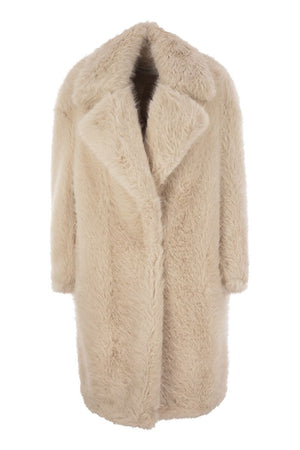 MAX MARA SPORTMAX Oversized Faux Fur Jacket with Statement Collar