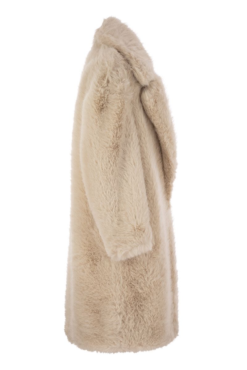 MAX MARA SPORTMAX Oversized Faux Fur Jacket with Statement Collar