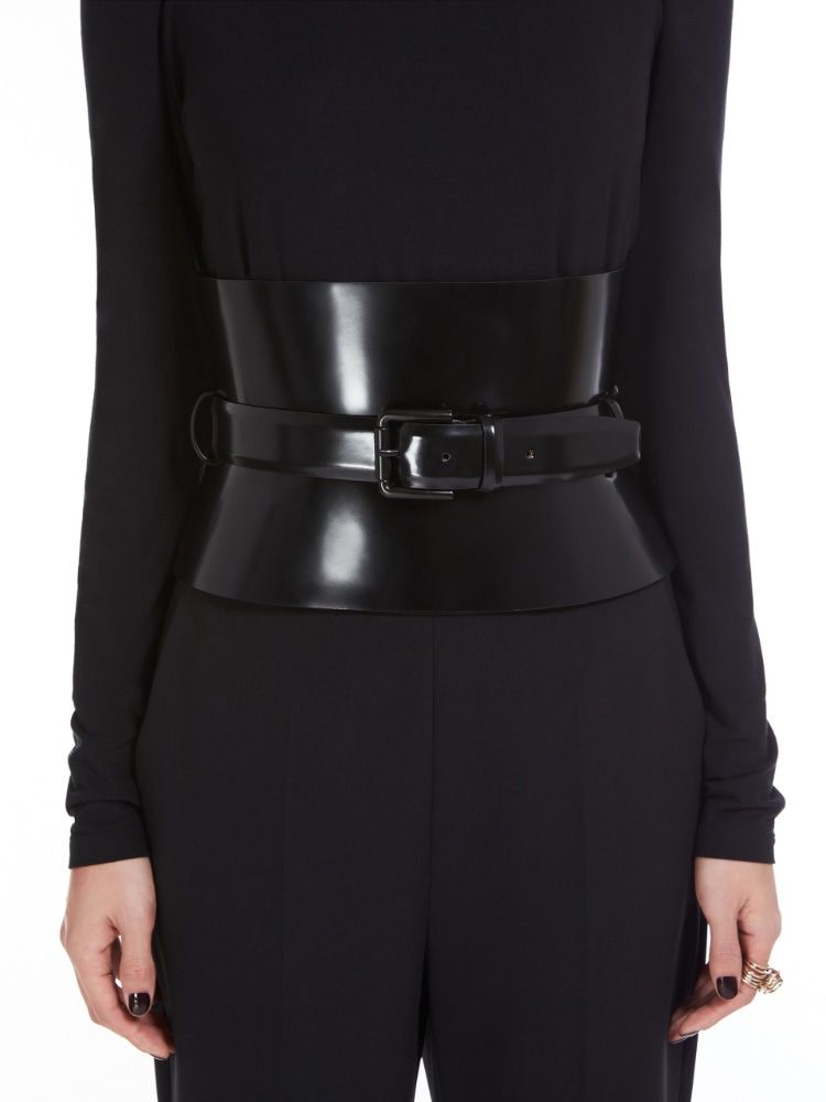 MAX MARA Modern Black Belt with Suspenders for Women