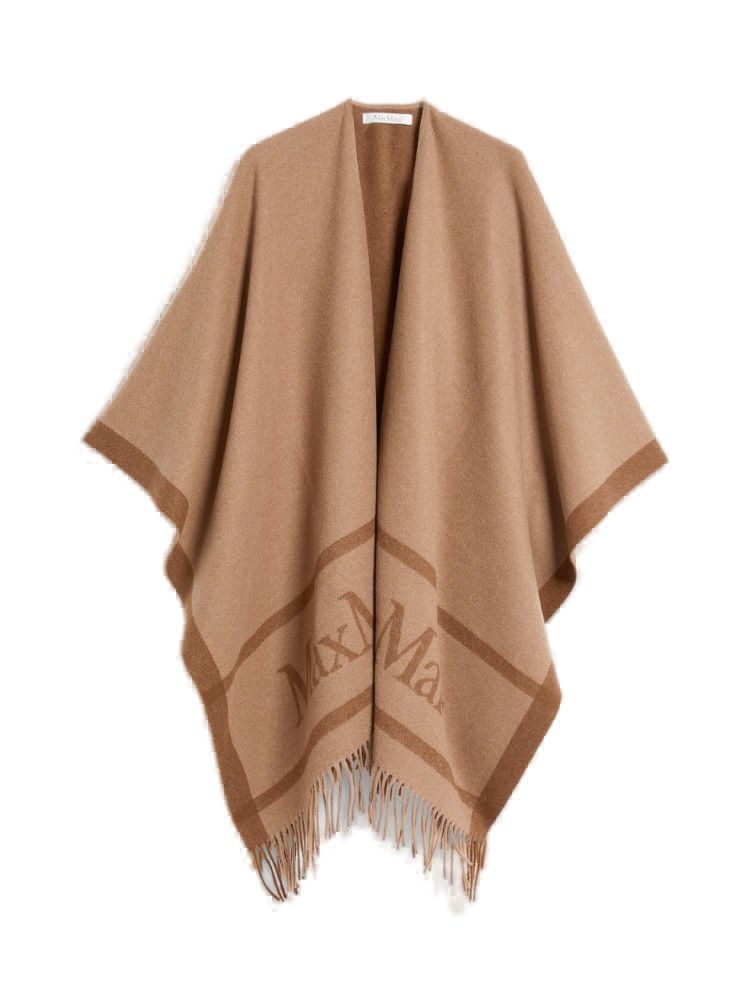 MAX MARA Beige Wool Poncho for Women - FW24 Collection