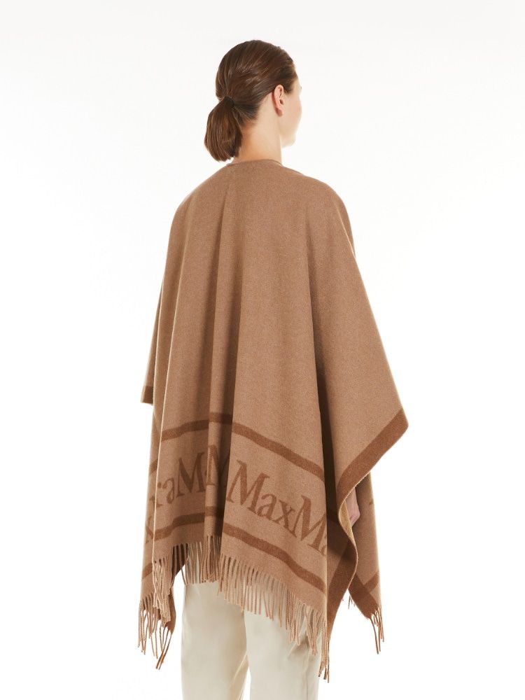 MAX MARA Beige Wool Poncho for Women - FW24 Collection