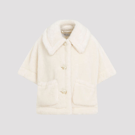 MAX MARA Elegant White Teddy Cape