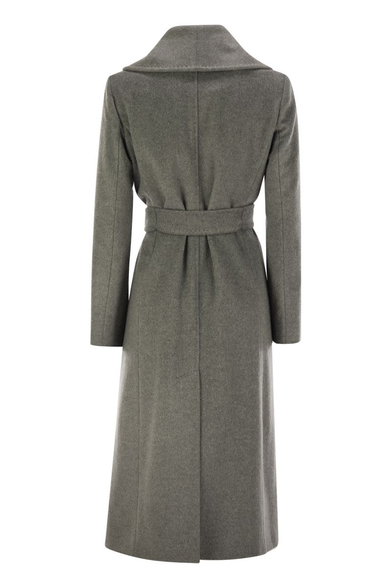 MAX MARA Draped Wool Long Dressing Gown Jacket