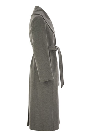 MAX MARA Draped Wool Long Dressing Gown Jacket