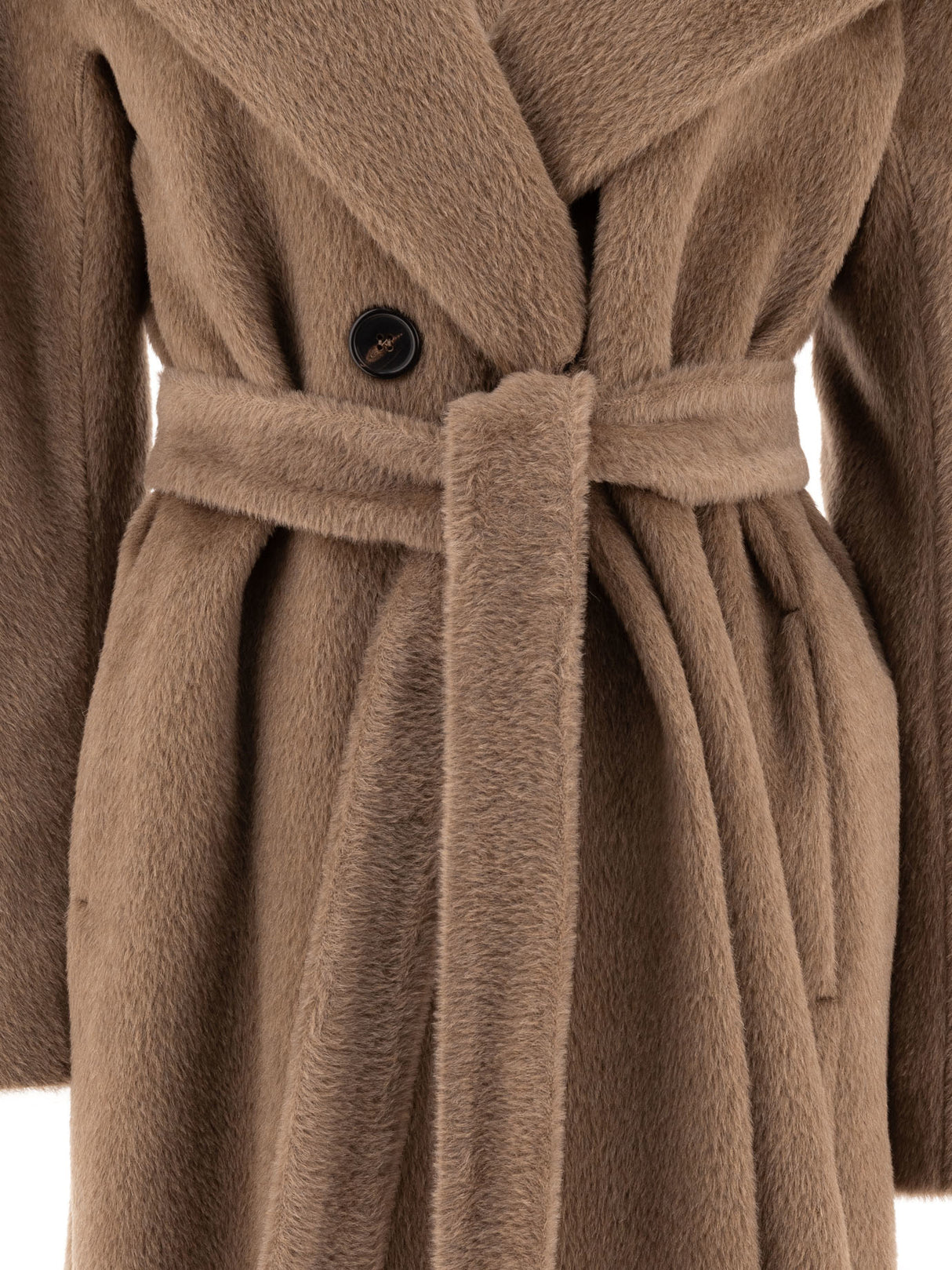 MAX MARA S Relaxed Fit Belted Alpaca and Wool Jacket