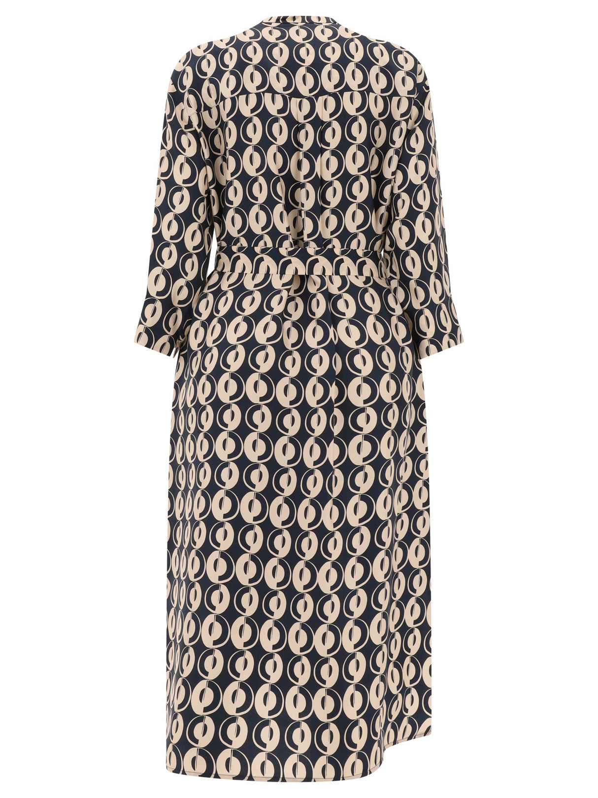 MAX MARA Elegant Silk Shirt Dress with Abstract Print