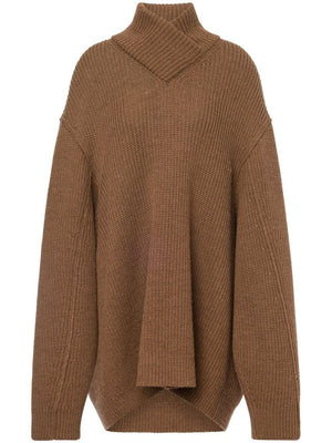 PHILOSOPHY DI LORENZO SERAFINI Elegant Wool Blend Sweater in Warm Brown