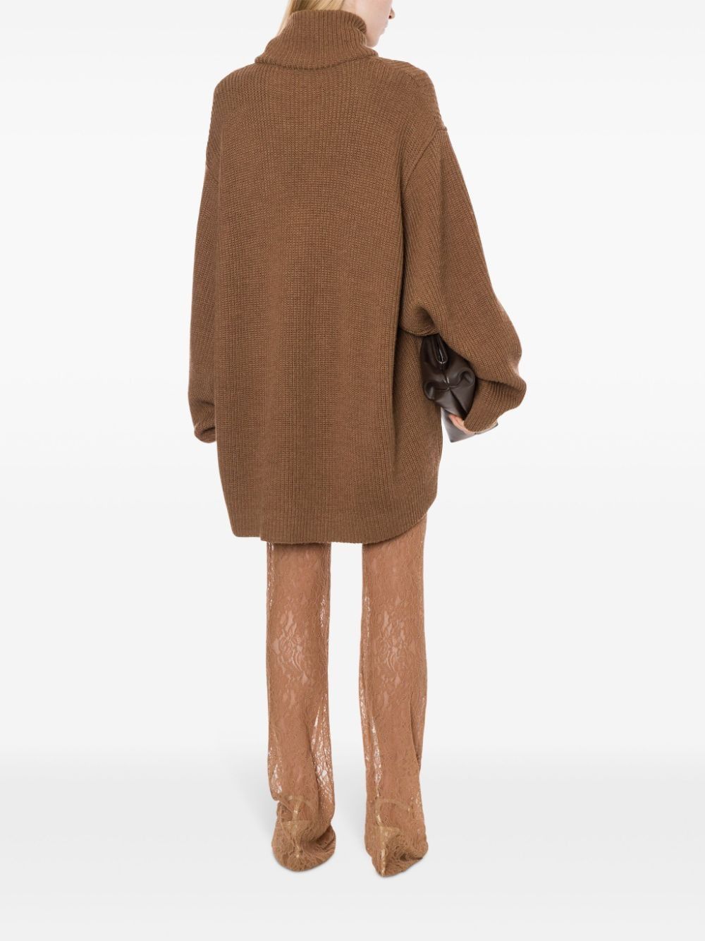 PHILOSOPHY DI LORENZO SERAFINI Elegant Wool Blend Sweater in Warm Brown