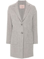 TWIN-SET Light Grey Wool Blend Jacket with Sequin Details