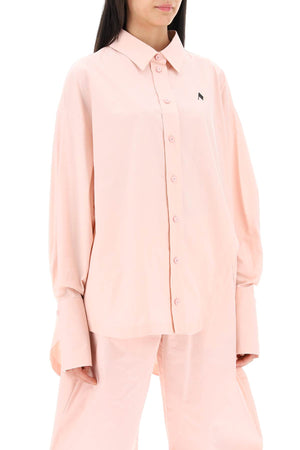 THE ATTICO Pink Oversized Asymmetric Shirt for Women, SS24