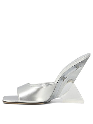 THE ATTICO Gray Pyramid Wedge Slip-On Sandals for Women