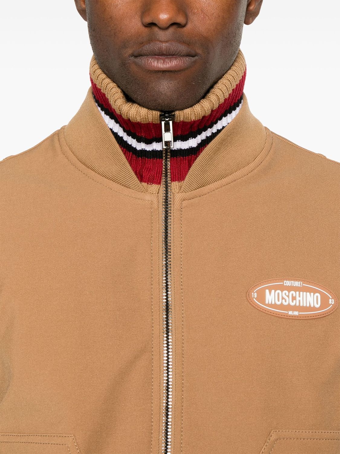 MOSCHINO COUTURE Logo-Patch Twill Bomber Jacket