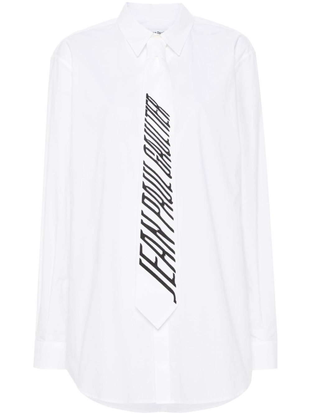 JEAN PAUL GAULTIER Cotton Popeline Shirt with Printed Tie for Women