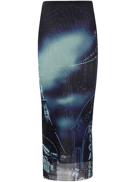 JEAN PAUL GAULTIER Printed Mesh Long Skirt - Pigalle Design