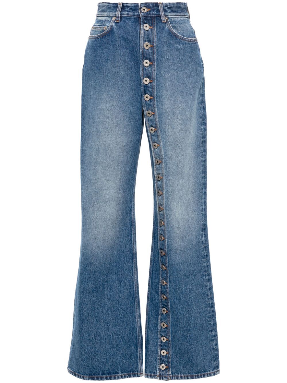 JEAN PAUL GAULTIER One-Leg Button Detail Denim Jean