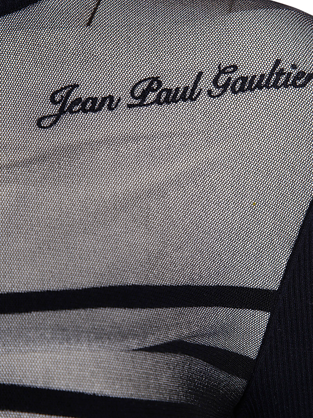 JEAN PAUL GAULTIER Ribbed Crewneck Pullover with Mesh Layer