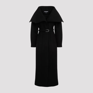 JACQUEMUS Elegant Black Wool Blend Winter Coat