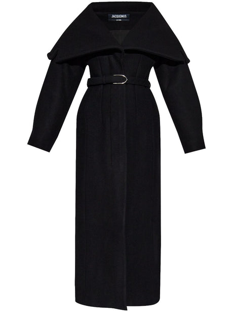 JACQUEMUS Oversized Virgin Wool Jacket with Belted Waist