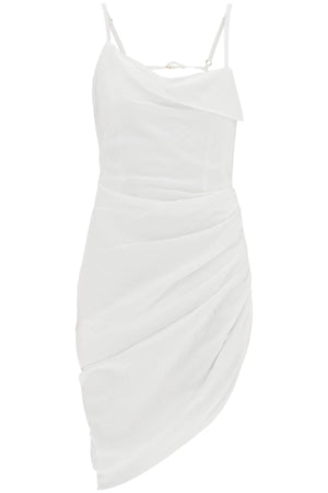 JACQUEMUS Asymmetrical Draped Mini Dress