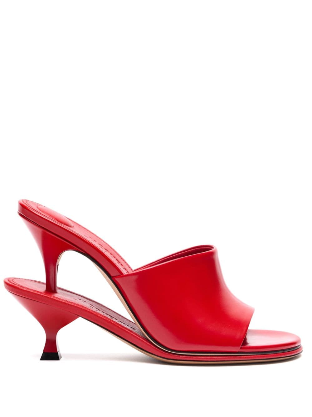 JACQUEMUS Layered Design Open Toe Sandals with Tapered Heel