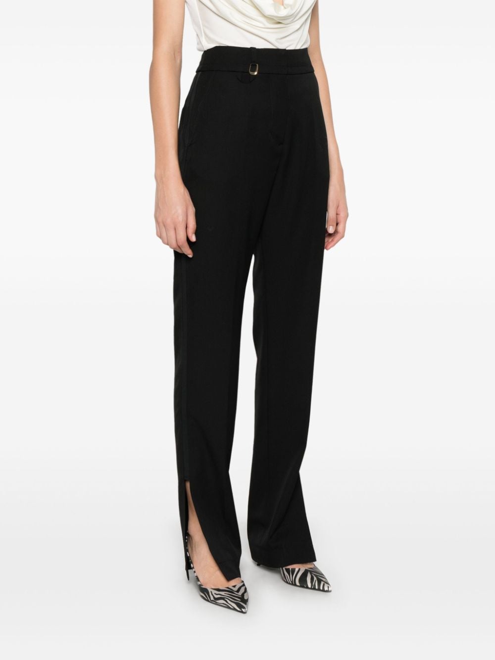 JACQUEMUS High Waist Tailored Pants with Split Ankle Detail