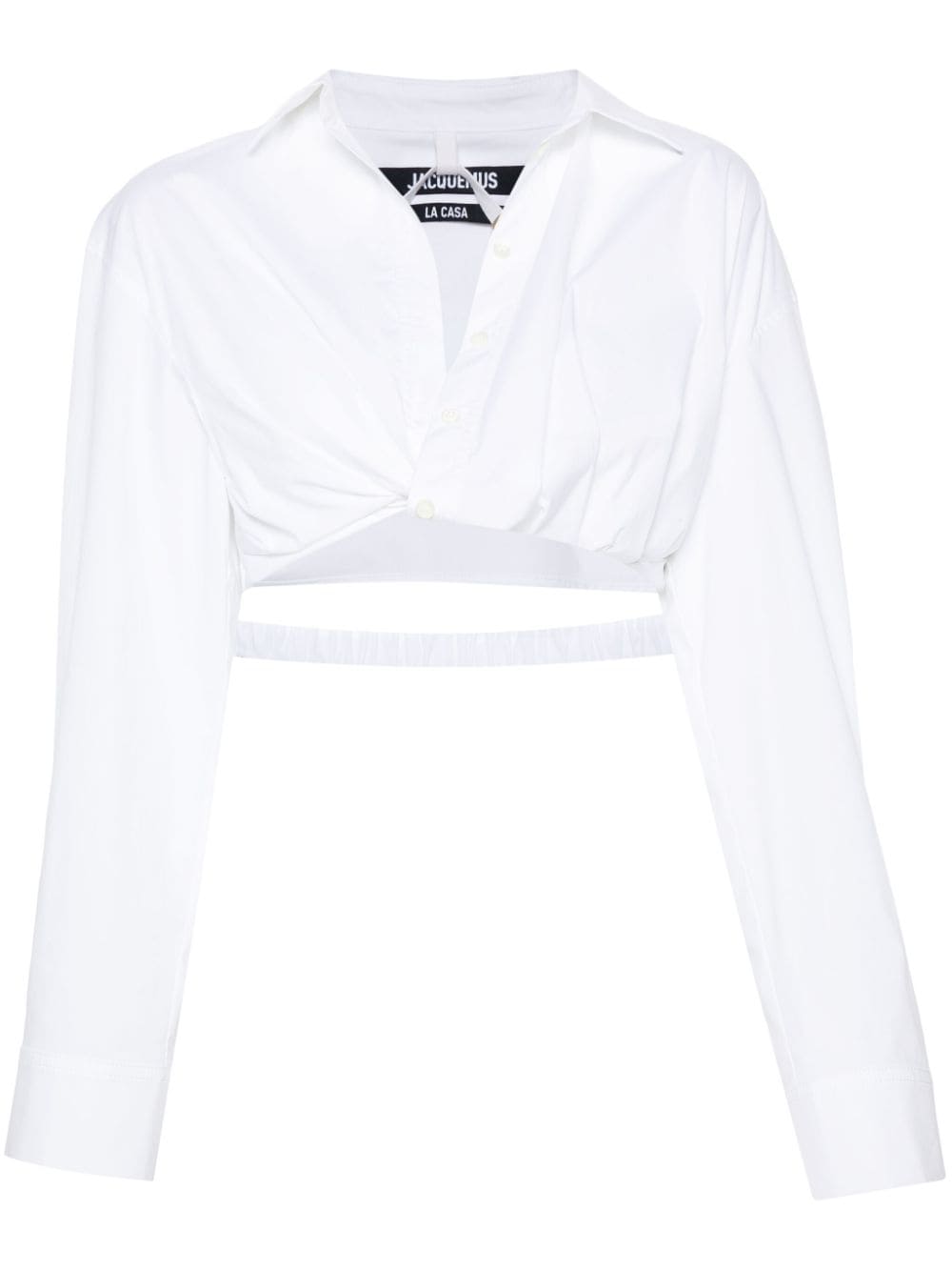 JACQUEMUS Mini Cropped Asymmetric Hem Shirt