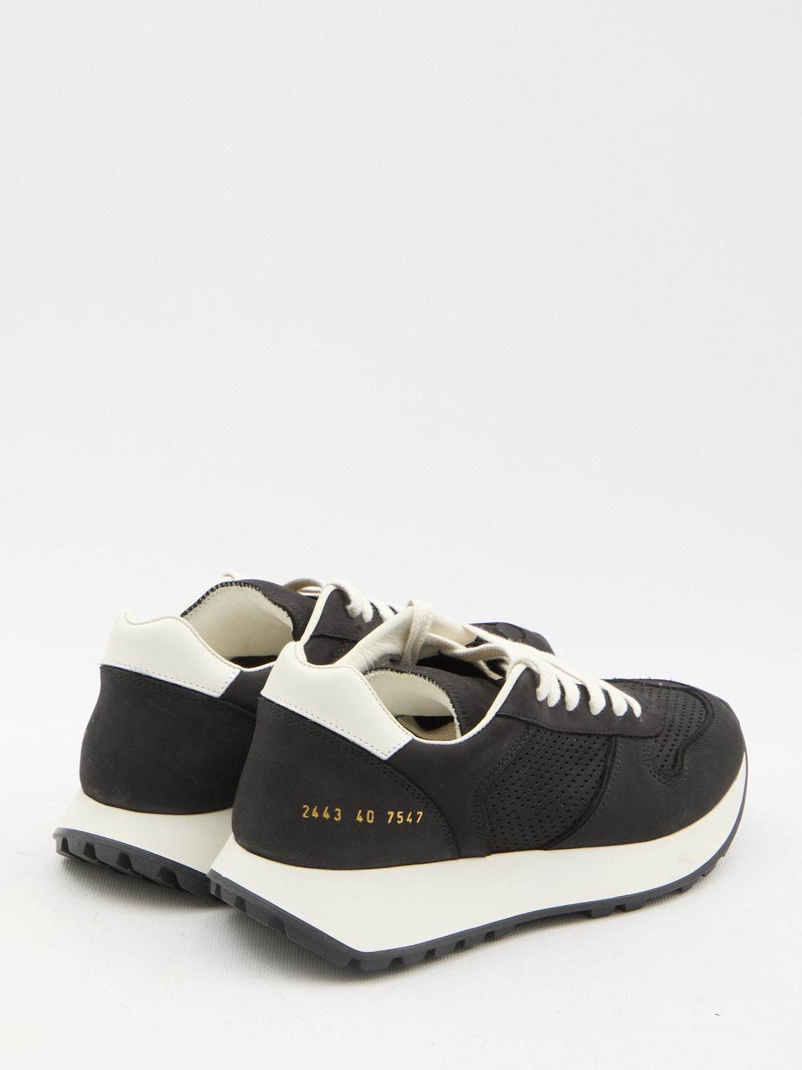 COMMON PROJECTS Premium Track Sneaker - Black Suede, Size IT