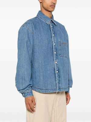 JACQUEMUS Men's Classic Blue Cotton Shirt