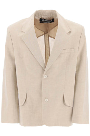 Men's Beige Single-Breasted Jacket for SS24 Season