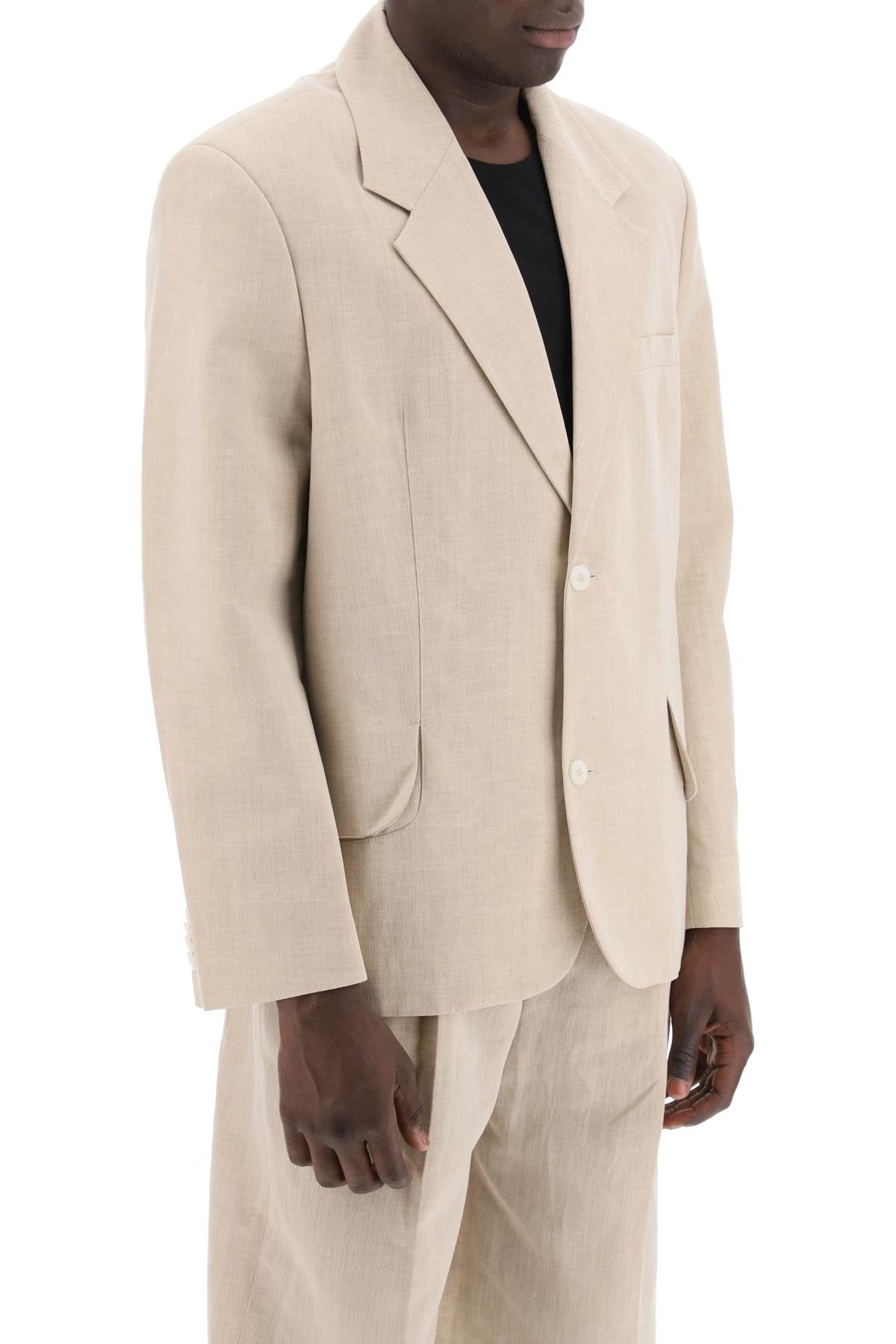 Men's Beige Single-Breasted Jacket for SS24 Season