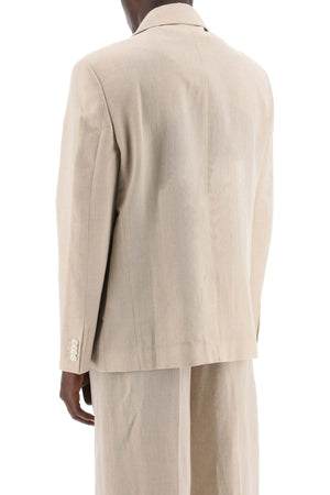 Men's Beige Single-Breasted Jacket for SS24 Season