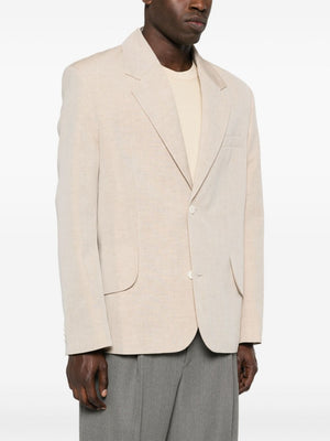 JACQUEMUS Beige Linen-Virgin Wool Blend Men's Blazer Jacket for SS24