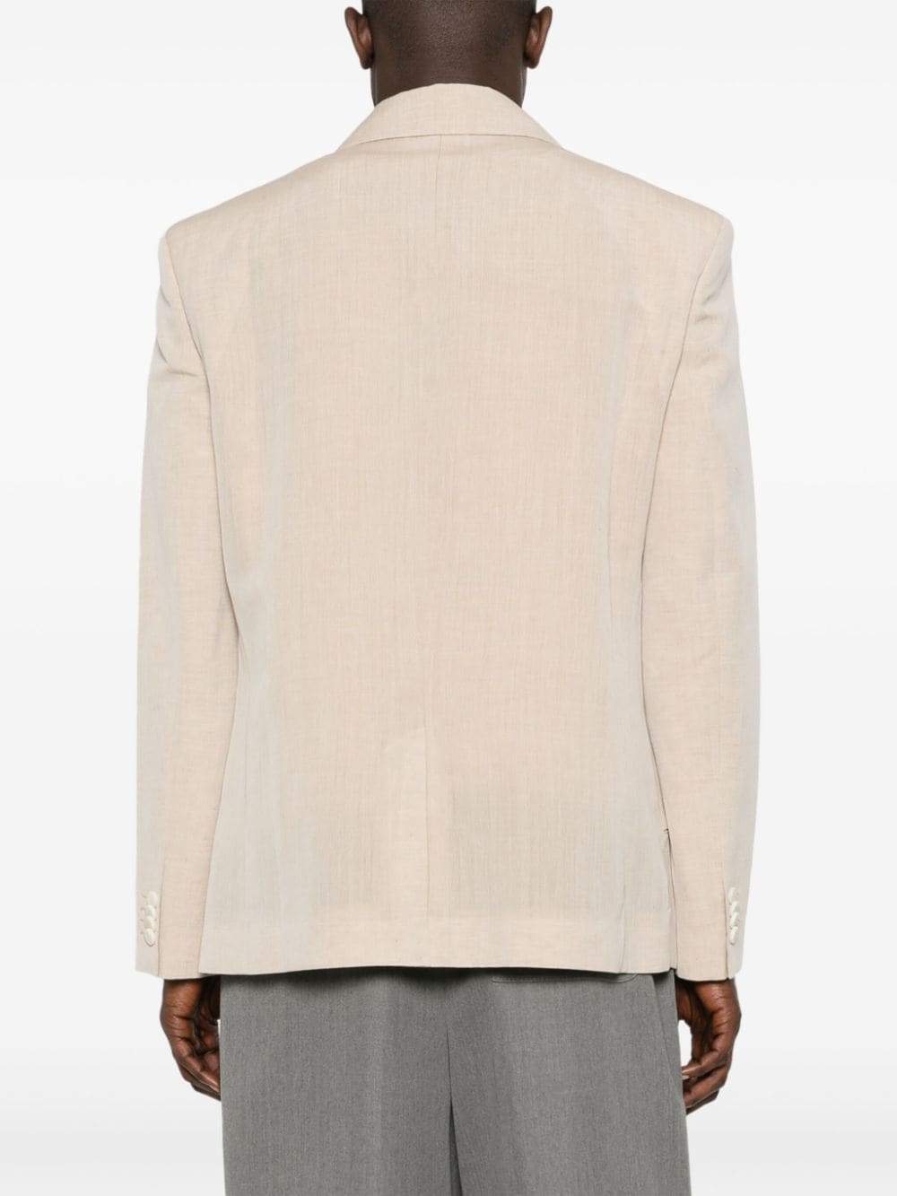 JACQUEMUS Beige Linen-Virgin Wool Blend Men's Blazer Jacket for SS24