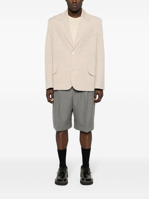 JACQUEMUS Beige Linen-Virgin Wool Blend Men's Blazer Jacket for SS24